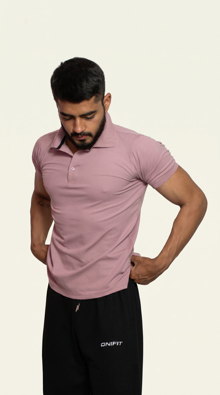 Onifit Polo T-Shirt — Pastel Pink